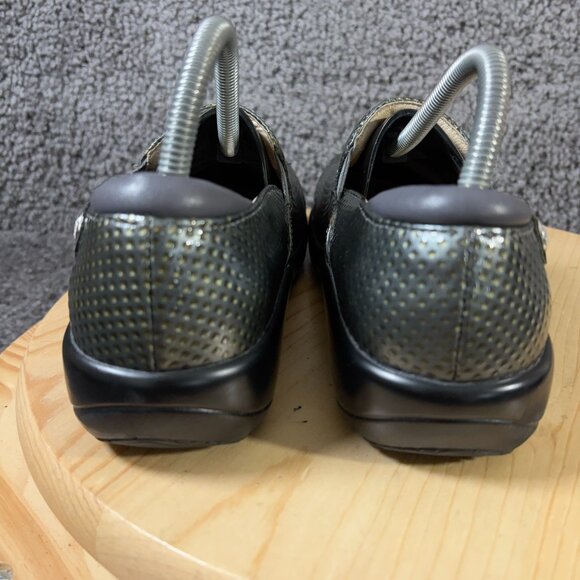 Alegria Shoes Keli Pro Clogs Womens Size 9 Leather Chrome Cube Comfort Slip On - Picture 4 of 9